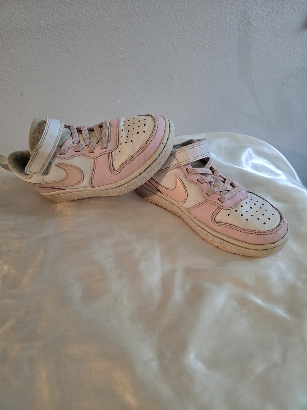 Nike Kids Size 13C Pink White Sneakers Velcro Strap Athletic Shoes